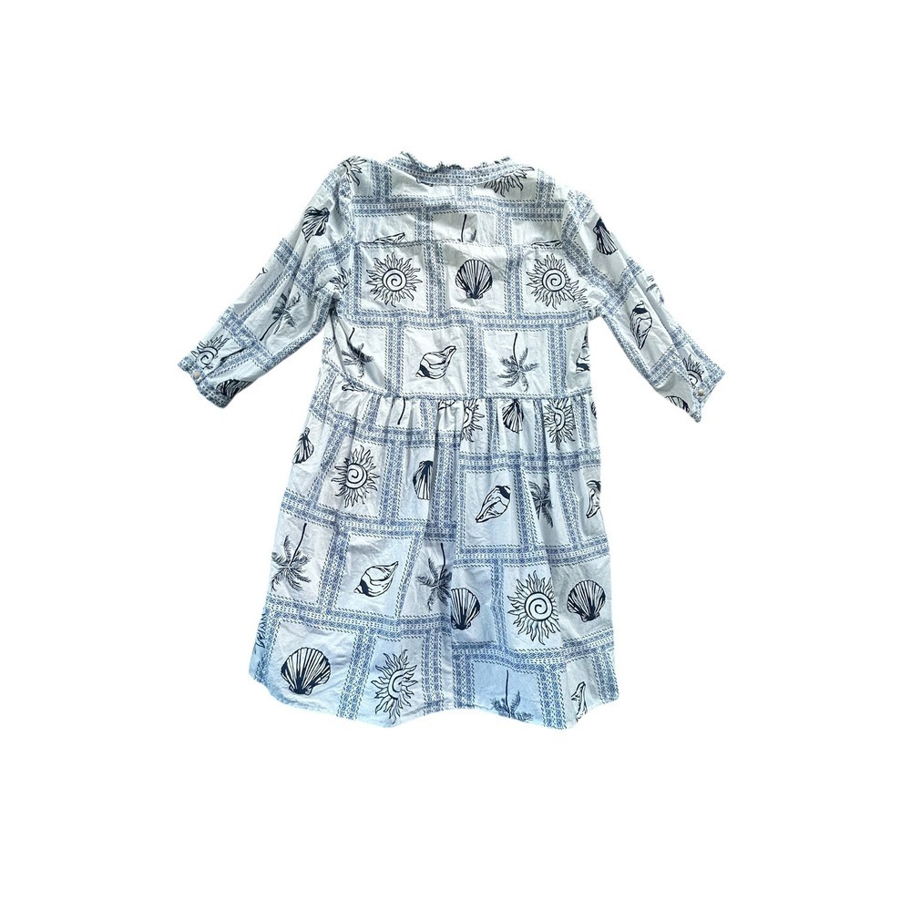 Calypso St Barth Beach Dress Tunic Sun Shell Palm Print Tiered‎ V Neck XL - Picture 6 of 8